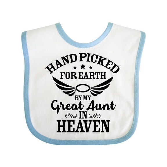 Inktastic Handpicked for Earth by My Great Aunt in Heaven Boys or Girls Baby Bib
