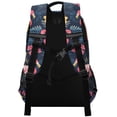 thumbnail image 3 of FORMRS Unisex Backpack Elementary School Travel Bookbag with Reflective Stripes, Red Floral Flamingo, 3 of 7