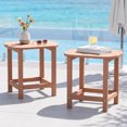 thumbnail image 5 of Cobiod 2-Pack HDPE Outdoor Side Tables for Patio, Weather-Resistant Patio Side Table, Outdoor End Table for Garden, Balcony & Living Room, Teak, 5 of 10