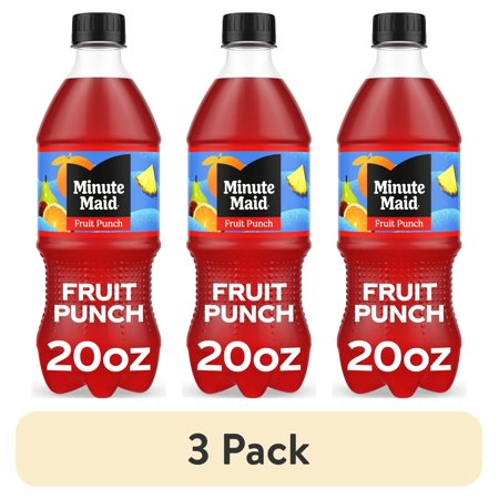 (3 pack) Minute Maid Fruit Punch Juice Drink Bottle, 20 fl oz
