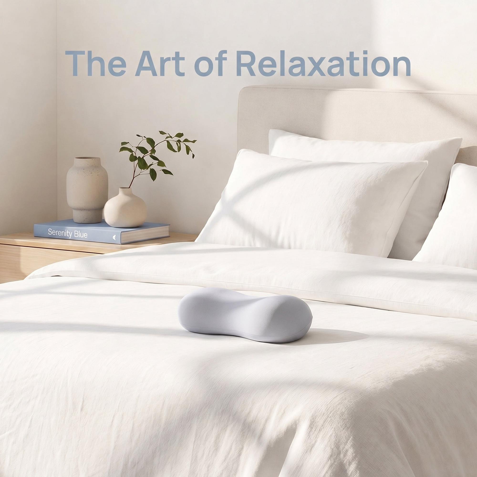 Neck Pillow Travel Pillow Cotton Cervical Support for Airplane Light Gray 9.4" x 5.1"