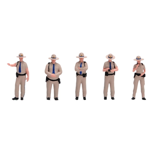 5 Piezas 1/64 Figura de Policía Modelo Mini Diorama Oficiales Dioramas Figura de Diminutas de Resina para Edificios Arquitectónicos Maqueta D