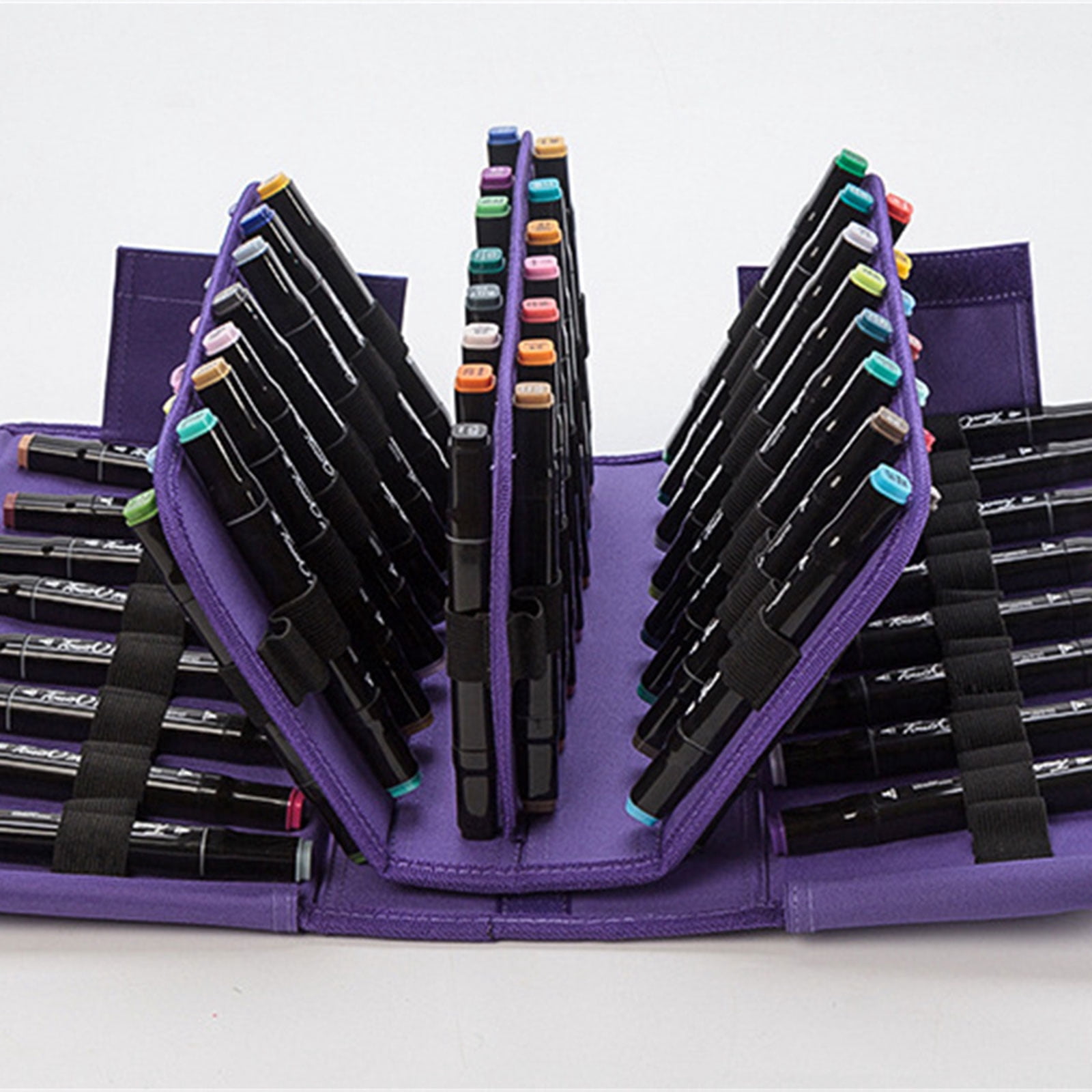 Marker Organiser Case for 120 Markers, Marker Storage Bag, Art Marker Pen Carrying Bag with Shoulder and Handle Strap