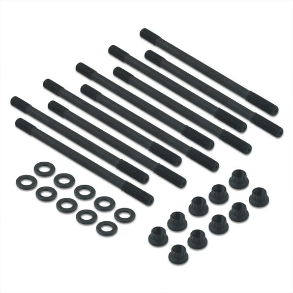 AJP Distributors JDM Steel Cylinder Head Stud Bolt Nuts Kit Compatible/Replacement For Honda Prelude BB 2.2L H22A1 H22A4 VTEC DOHC Engine Motor 1993 1994 1995 1996 1997 1998 1999 2000 2001