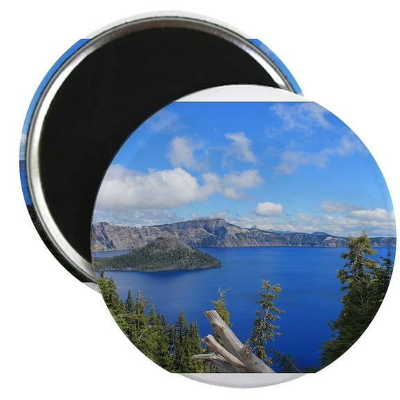 CafePress - Crater Lake National Park Magnet - 2.25" Round Magnet, Refrigerator Magnet, Button Magnet Style
