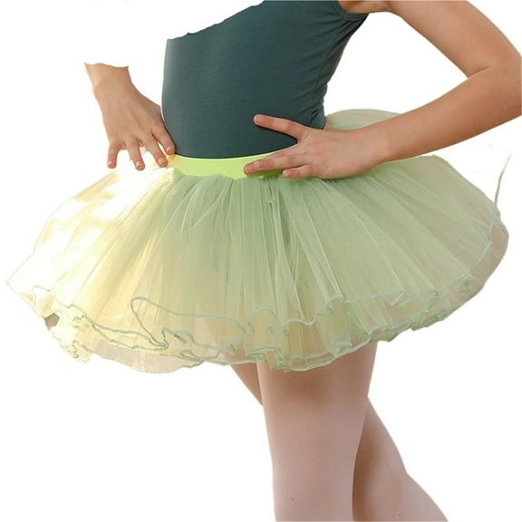 Girls Ballet Tutu Skirt Pink Fluffy 4 Layers Mesh Yarn Skirt Tulle Ballet Dance Skirt Dancing Short Skirt