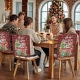 thumbnail image 5 of Merry Christmas Red Truck Chair Covers Set of 6 Vintage Red Plaid Gift Snowflake Chair Back Covers Stretch Removable Washable Slipcovers Protector for Dining Room Kitchen Party Decor, 5 of 5