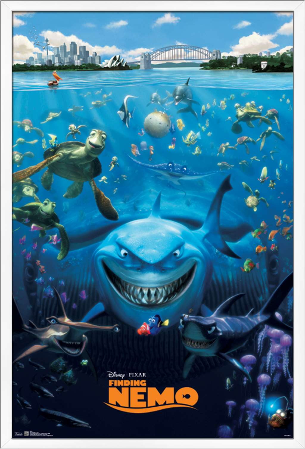 Disney Pixar Finding Nemo - Cast Wall Poster, 22.375" x 34", Framed
