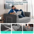 thumbnail image 3 of Linsy Home Oversized Corduroy Futon Sofa Bed Couch, Convertible Boneless Cloud Couch Bed, King Size Sleeper Sofa Bed With Fixed-Shape Frame, No Assembly Required, Dark Grey, 3 of 8