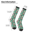 thumbnail image 2 of Xecao Tropical Flamingo print thigh-high socks, crafted for both men and women with a stretchy, high-opaque design perfect for daily wear, 2 of 6
