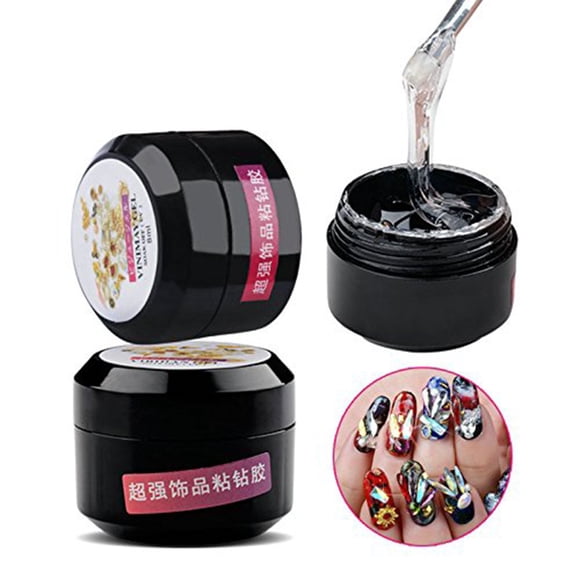 Minejin Nail Art Rhinestone Pegamento Gema Super Sticky Jewelry 8ml Gel Diamond Polaco Decoración con Pluma Herramientas UV Luz Curada Se Necesita 2 Cajas