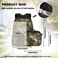 thumbnail image 4 of Yspwyqan Kids Backpack Set for Back to School, Oak Leaf Camo Bass Fish Backpack and Lunch Box Set 4 Piece, Lightweight Fits 14 Inch Laptop Adjustable Straps Daypack for Ages 8-15, 4 of 7