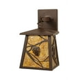 thumbnail image 2 of Meyda 146819 7 in. Whispering Pines Lantern Wall Sconce, Cafe Noir & Amber Mica, 2 of 4