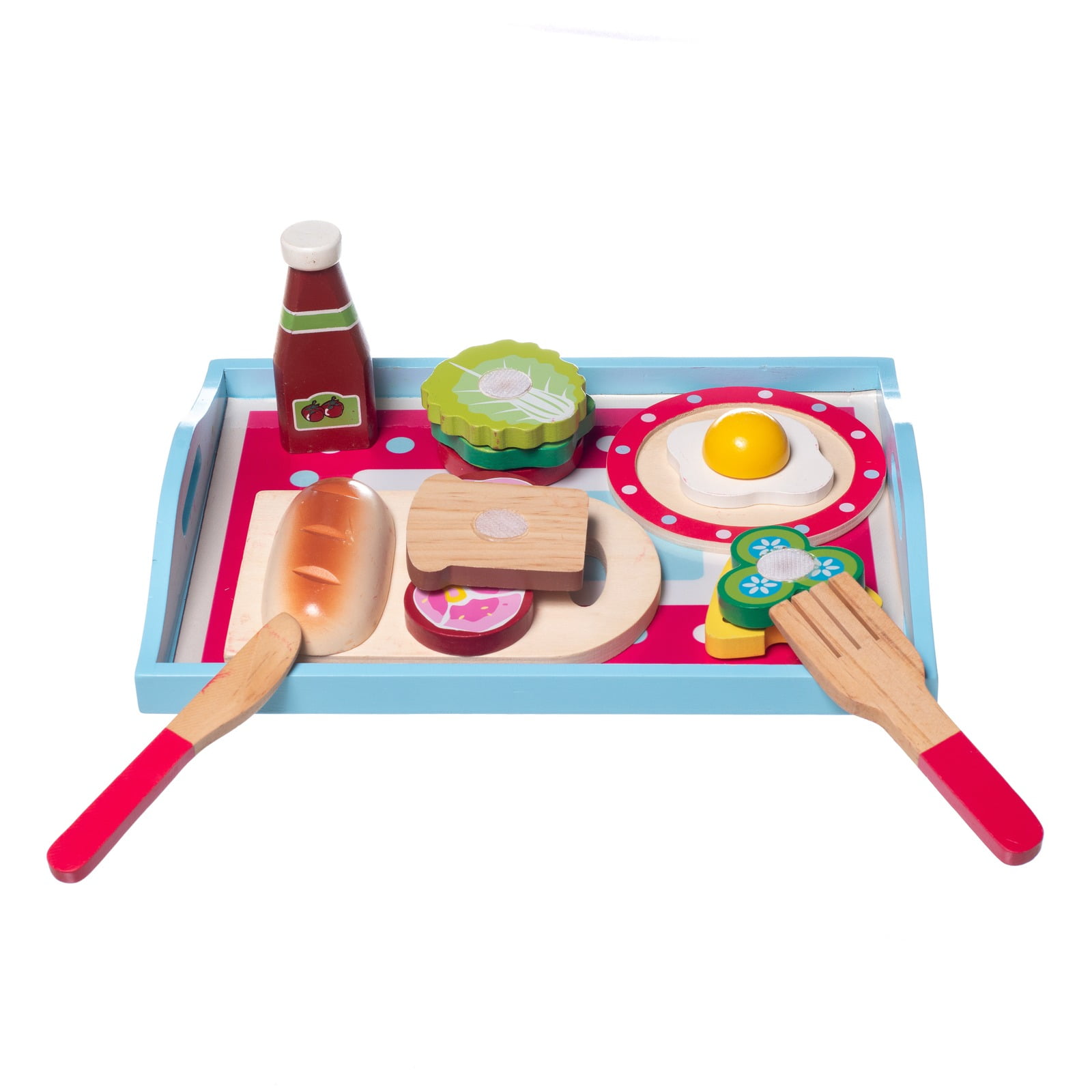 Eliiti Wooden Cutting Food Set Pretend Play Toy for Kids 3 ...