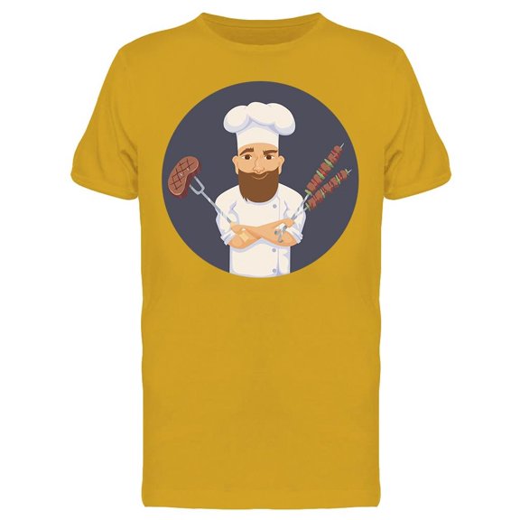 Chef Cooking Bbq T-Shirt Men -Image by Shutterstock, Male Large