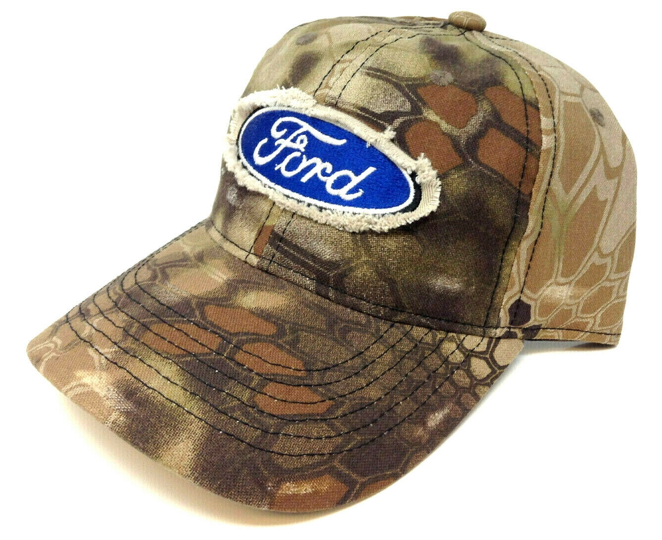 Ford Logo Built Tough Frayed Patch Pre-Curved Adjustable Hat
