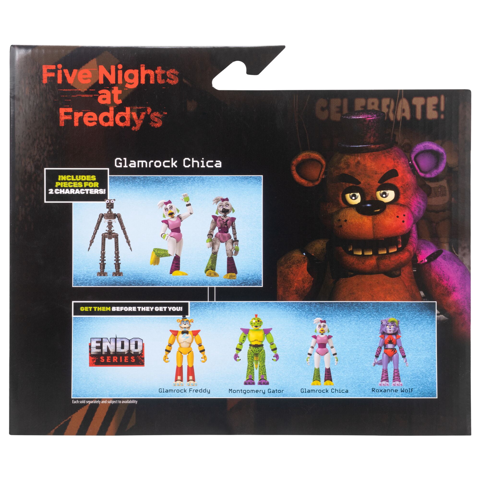 Five Nights At Fredy's 6 inch Endo-Series Collectable Figure - Glamrock Endo with Glamrock Chica Parts