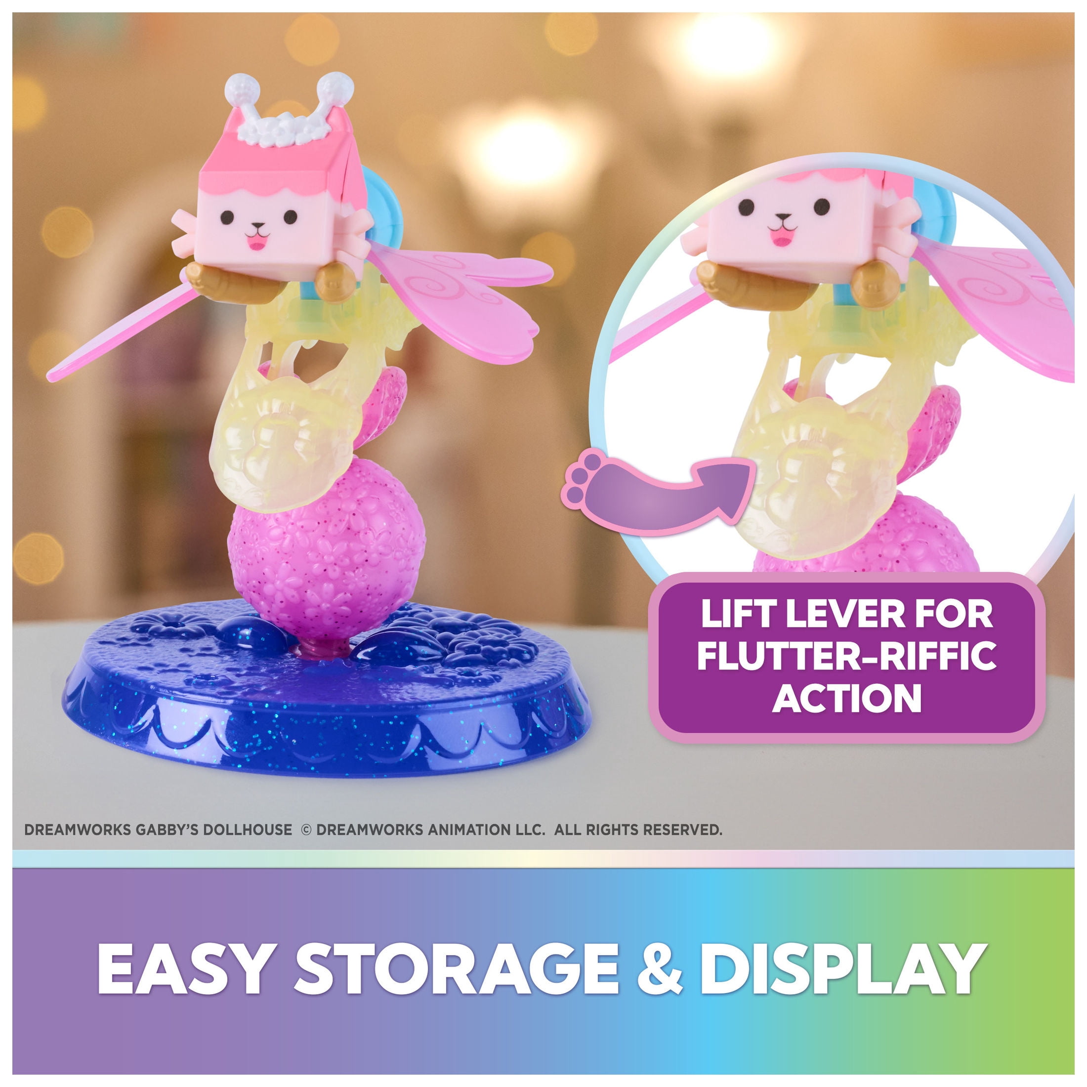 Gabby's Dollhouse Fairylandia, Baby Box & MerCat Flutter-riffic Fairy Rings 2-Pack, For Kids Ages 3 and up