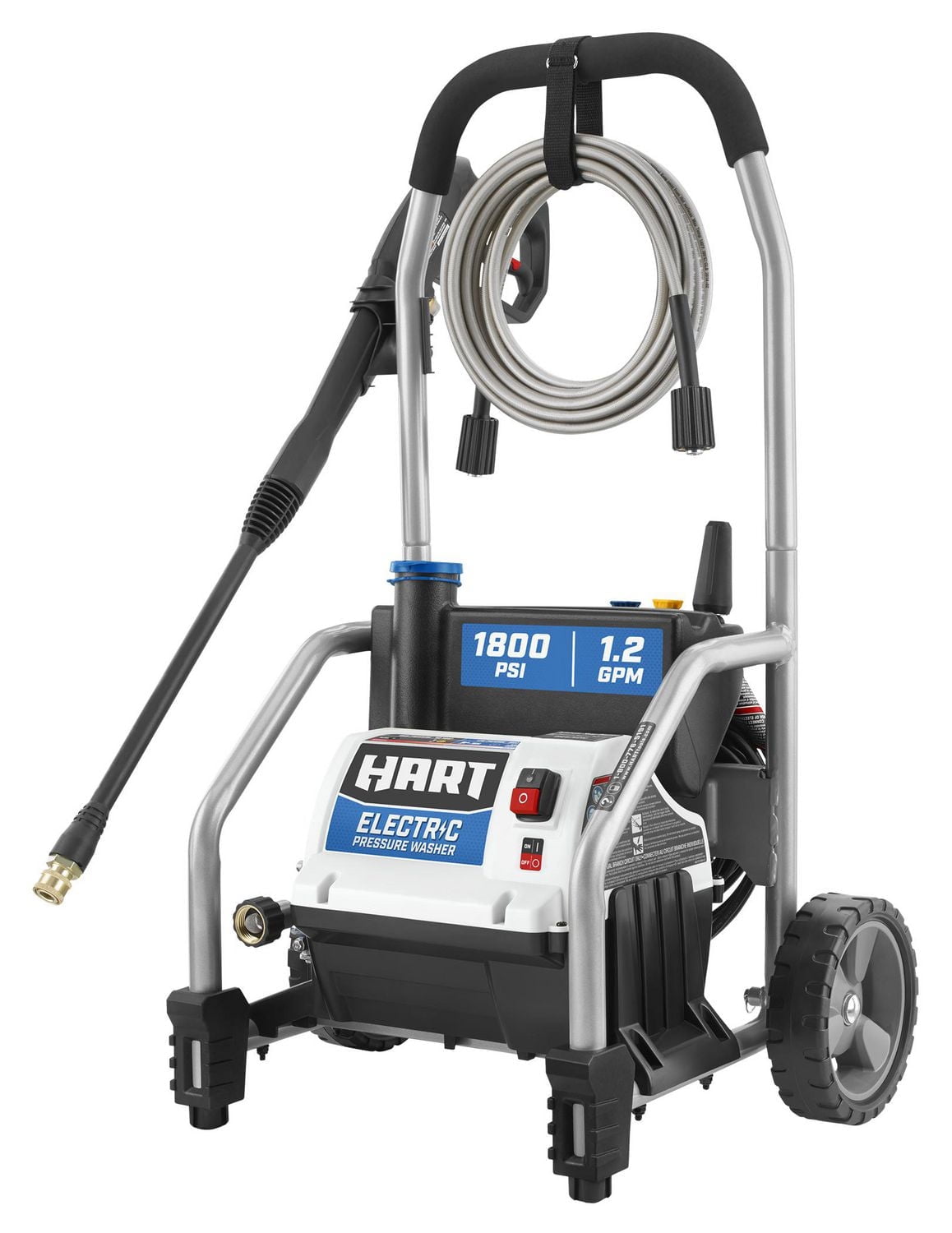 HART 1800 PSI 1.2 GPM Electric Pressure Washer, 13-amp motor generates