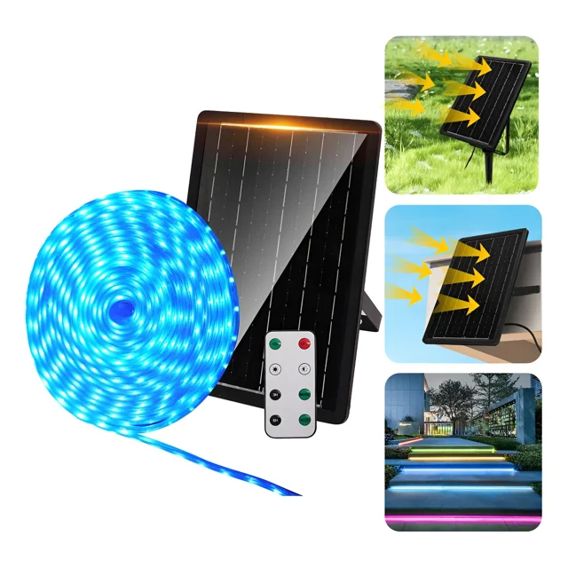 Tiras Led Solar Exterior 100w 10m Rgb Ip65 Impermeable Rgb