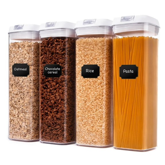 Cheer Collection 4 Piece Food Storsage Containers, 1.9L - White