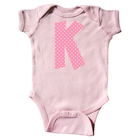 

Inktastic Pink and White Polka Dots Letter K Gift Baby Boy or Baby Girl Bodysuit