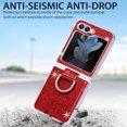 thumbnail image 5 of Allytechgroup Glitter Bling Case for Samsung Galaxy Z Flip 5, Ring Holder Slim Fit Soft TPU Anti-Scratch Bumper Shockproof Luxury Phone Case for Girls Women, Red, 5 of 7
