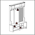 thumbnail image 4 of Hall Tree with Shoe Bench, Coat Rack ,Shoe Storage ,Storage Shelves and Pegboard, for Hallways, Halls and Bedrooms, White, 4 of 14