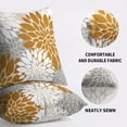 thumbnail image 5 of Mustard Yellow White Grey Gray Pillow Covers 20X20 Inch Set of 2, Modern Dahlia Floral Print Decorative Throw Pillow Covers Outdoor Farmhouse Cushion Case for Home Couch Sofa Bed Decoration, 5 of 5