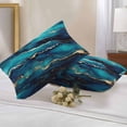 thumbnail image 3 of Outdoor Pillow Cover Abstract Marble Set of 2 Waterproof Throw Pillowcases Modern Blue Gold Watercolor Decorative Patio Furniture Pillows for Couch Garden Indoor & Outdoor Use, 3 of 9