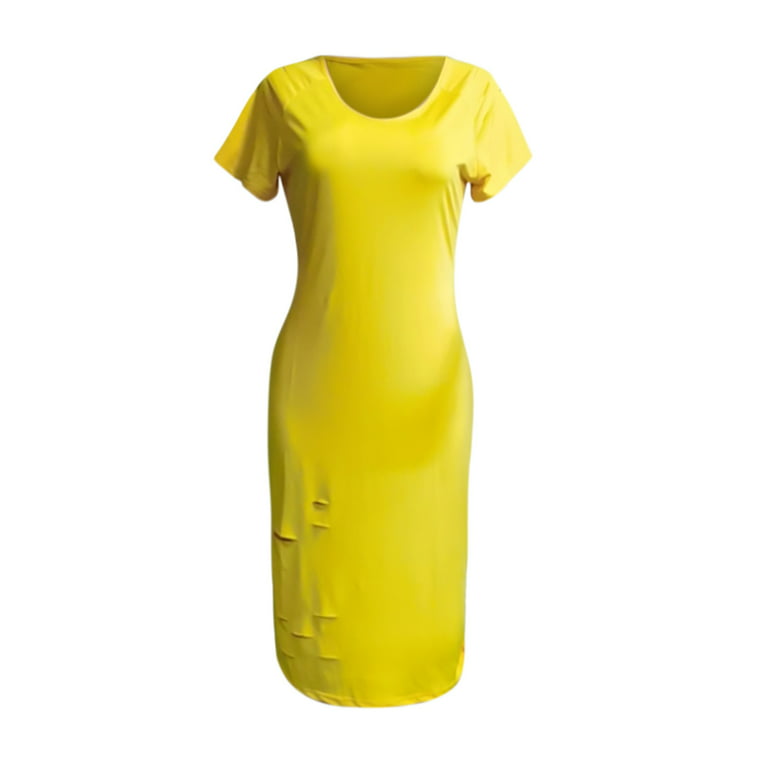 Review Womens Fit & Flare Dress, Size 8, Yellow (s)