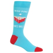 Hot Sox Mens Beer Pong Crew Socks, Mens Shoe Size 6-12.5, Aqua