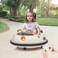 thumbnail image 7 of NEILA 12V Kids Ride on Bumper Car 360° Spin Battery Powered Electric Fun Toys with Remote Control  , LED Lights , Safety Belt , Music , 2 Driving Modes for Toddlers Boys and Girls (White), 7 of 7
