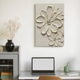 thumbnail image 5 of White Textured Flower Canvas Wall Art, Neutral Floral Abstract Print, Modern Minimalist Flower Artwork, Black and White Botanical Wall Decor for Living Room Bedroom, 5 of 7