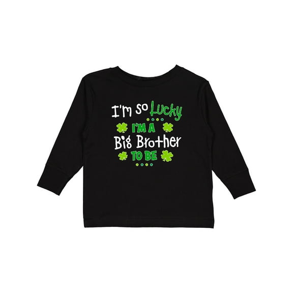 Inktastic Im so Lucky Im a Big Brother to be Boys Long Sleeve Toddler T-Shirt