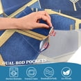 thumbnail image 5 of Yayeee Kitchen Curtains Tier Set of 2 Light Filtering 57"x24" Over Sink Window Panels, Blue Hexagon Pattern, 5 of 7