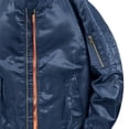 thumbnail image 5 of Men's Baseball Bomber Jacket Long Sleeve Stand Collar Full Zip Loose Fit Water Resistant with Multiple Pockets Casual Golf Windbreaker Coat Big and Tall Size S-5XL Blue, 5 of 5