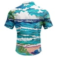 thumbnail image 7 of Domuza Hawaiian Tropical Shirt Men Short Sleeve Stylish Casual Button Down T Shirt Beach Vacation Relaxed Fit Lightweight Tops Blue S, 7 of 7