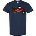 thumbnail image 3 of Inktastic Merry Christmas Red Buffalo Plaid Truck with Tree T-Shirt, 3 of 5