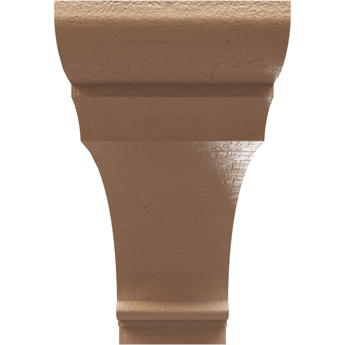 5"W x 30"D x 10"H Thin Hughes Rough Cedar Woodgrain TimberThane Corbel, Primed Tan