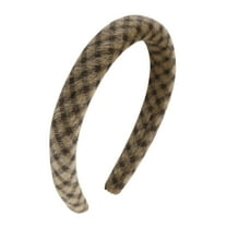 Unique Bargains 1 Pc Fashion Plaid Headbands for Women Brown