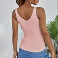 thumbnail image 4 of YYDGH Women's Summer Tank Top Sexy V Neck Sleeveless Cotton Ribbed Camisole Shirts Basic Casual Workout Tees Pink S, 4 of 7