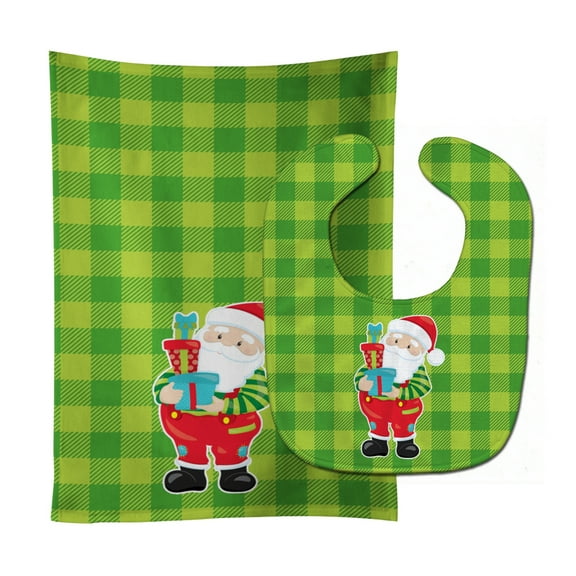 Christmas Santa Claus 3 Baby Bib and Burp Cloth