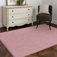 thumbnail image 3 of Nude Pink 3x5 Area Rugs, Farmhouse Burlap Solid Pink Color Modern Linen Texture Non-Skid Rubber Backing Large Rectangle Rugs - Living Room Bedroom Home Office, Indoor Floor Mat Carpets Washable Rug, 3 of 9