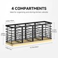 thumbnail image 2 of HBlife Kitchen Counter Utensil Holder with Bamboo Base, Matte Black, 4-Compartment Kitchen Utensil Organizers, 2 of 7