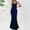 A02096-Dark Blue, variant on Womens Dresses Sleeveless V-neck Solid Color Maxi Bodycon Dress Wrap Lace-up Tank Dress Long Dresses