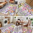 thumbnail image 5 of Blue Purple Gnomes Area Rugs 2.7'x5', Washable Small Throw Rugs for Kitchen Bedroom, Spring Hydrangea Flower Leaf Pink Plaid Indoor Outdoor Rug Non-Slip Low Pile Carpet Runner Reversible Floor Mats, 5 of 8