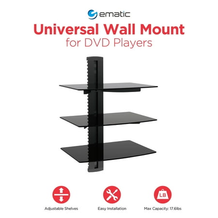 Ematic 3-Shelf DVD Player Wall Mount