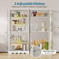 thumbnail image 5 of VKCC 65" LED Display Cabinet with Glass Door, Modern Lighted Curio Cabinet with Adjustable Shelves for Living Room Storage, White, 5 of 12