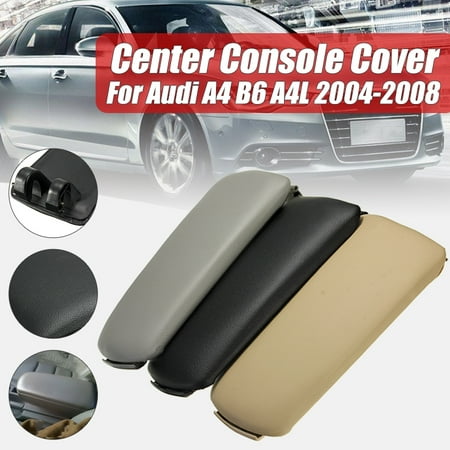 Plastic Center Console Leather Armrest Cover For Audi A4 B7 2002 2003 2004 2005 2006 2007 Black Grey (Best Audi A4 Model)